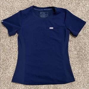 Figs Navy Scrub Top